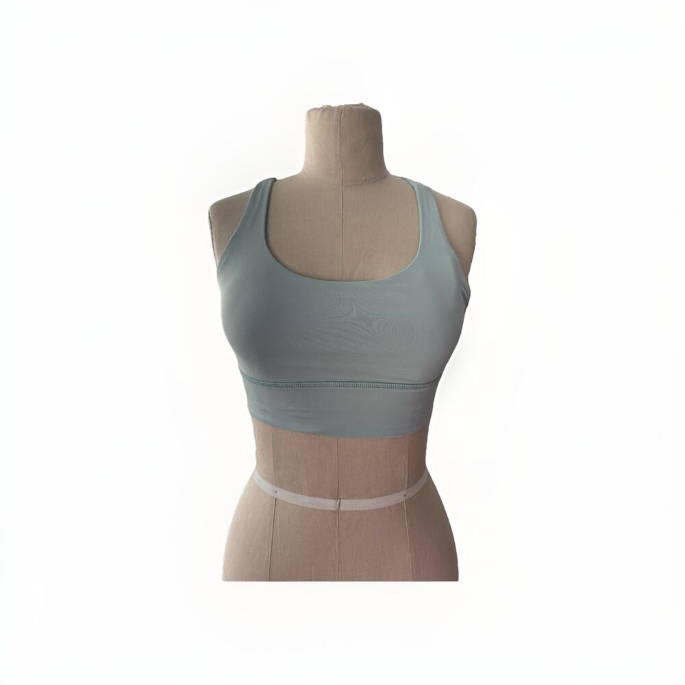 Lululemon Energy Longline Bra Womens size 4 Padded Blue/Green Med Support